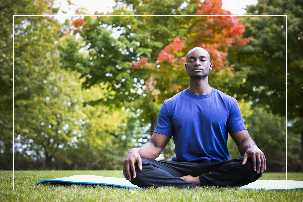 Young Man Practicing mindfulness 